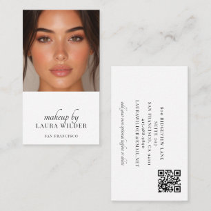Cartão de Visita com Código QR de Foto de Maquiado