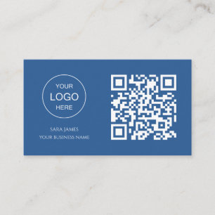 Cartão de Visita com Código QR Design Moderno Az
