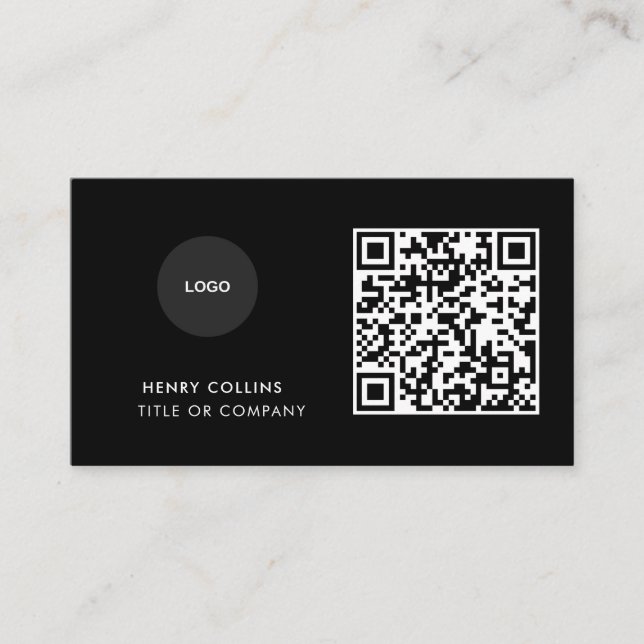 Cartão de Visita com Código QR | Design Moderno Pr (Frente)