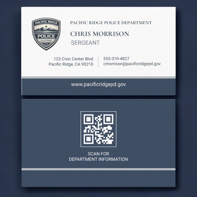 Cartão de Visita com Código QR do Sargento da Polí (Criador carregado)