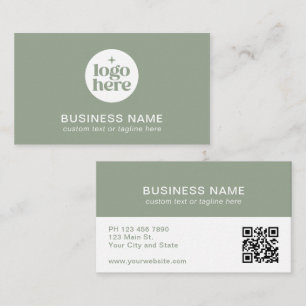 Cartão de Visita com Código QR e Logotipo Moderno