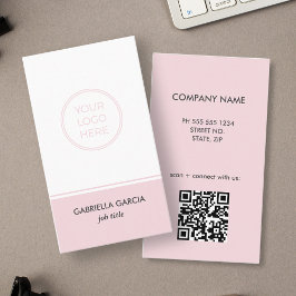 Cartão de Visita com Código QR e Logotipo Simples