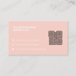 Cartão de Visita com Código QR | Rosa Feminino Mod