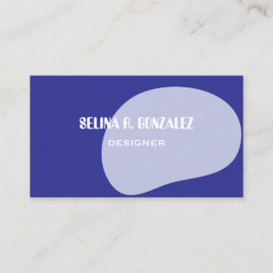 Cartão de Visita com Design de Forma Azul Fresca-N