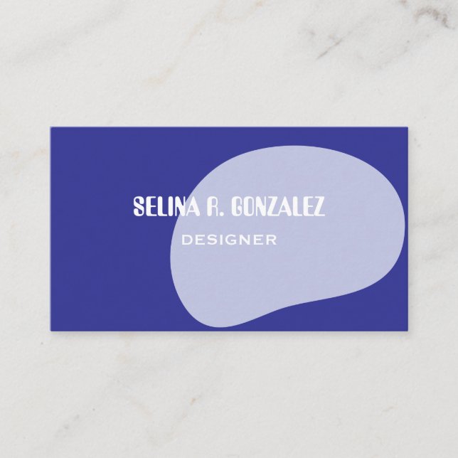 Cartão de Visita com Design de Forma Azul Fresca-N (Frente)