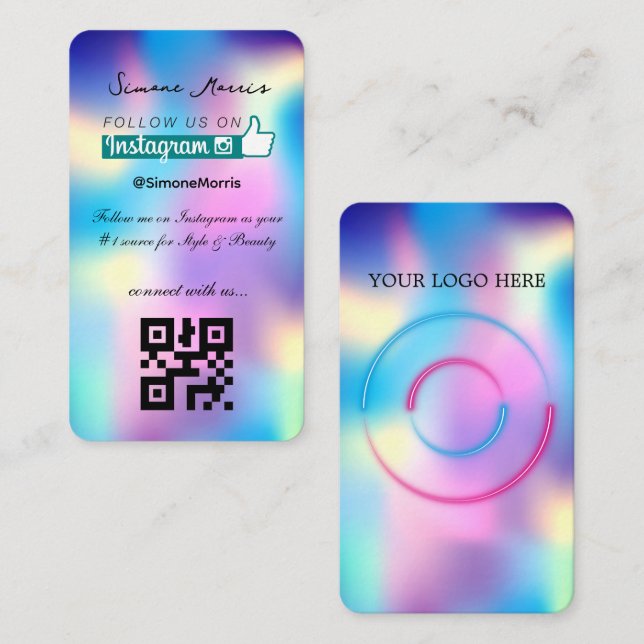 Cartão de Visita com Design Holográfico (Frente/Verso)