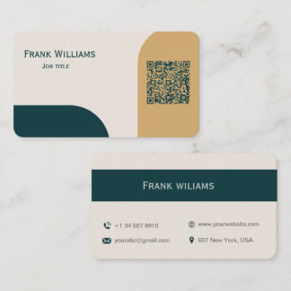 Cartão de Visita com Design Moderno e Código QR