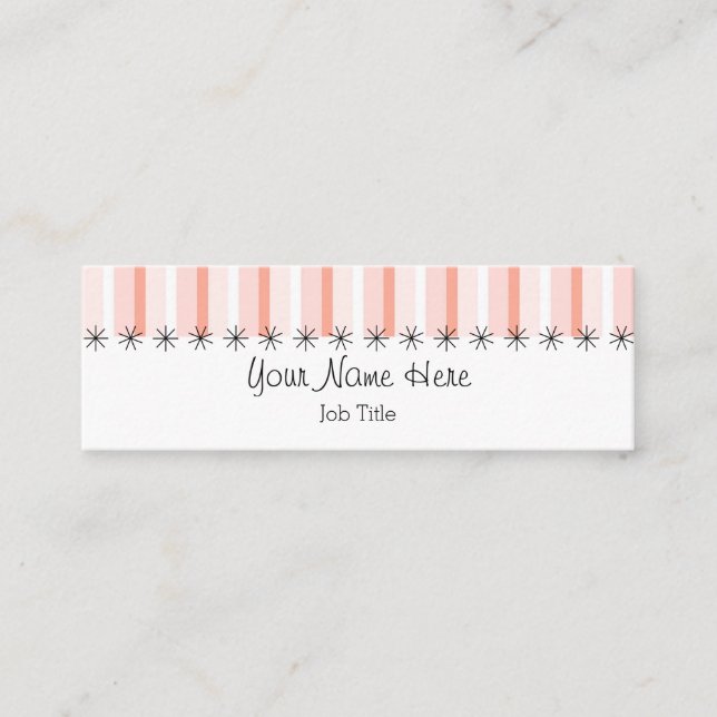 Cartão de visita com esbranquiça de Coral Stripe (Frente)