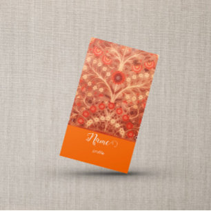 Cartão de visita com escrita elegante e floral ind