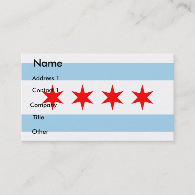 Cartão de visita com Flag de Chicago, EUA (Frente)