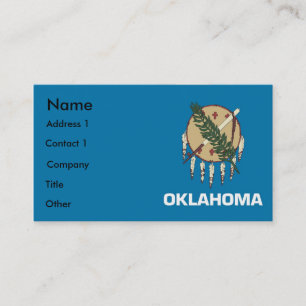 cartão de visita com Flag de Oklahoma U.S.A.