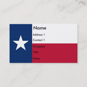 Cartão de visita com Flag do Texas U.S.A.