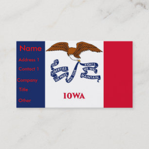 Cartão de visita com Flag of Iowa U.S.A.