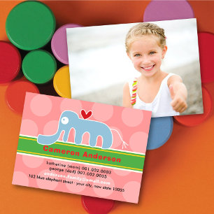 Cartão de Visita com Foto de Perfil de Elefante de