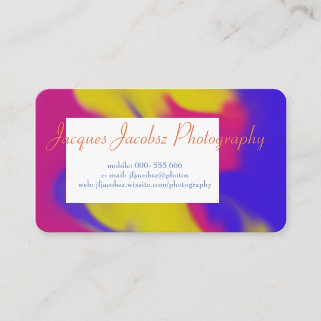 Cartão de visita com fundo de colchetes retrorrefl (Frente)