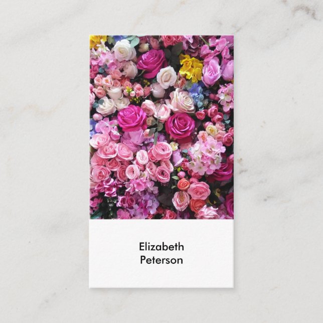 Cartão de visita com fundo de flores (Frente)