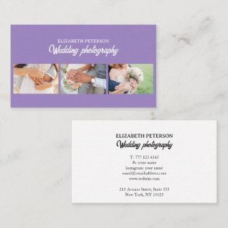 Cartão de visita com fundo fotográfico.