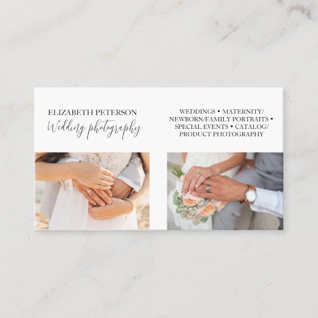 Cartão de visita com fundo fotográfico. (Frente)