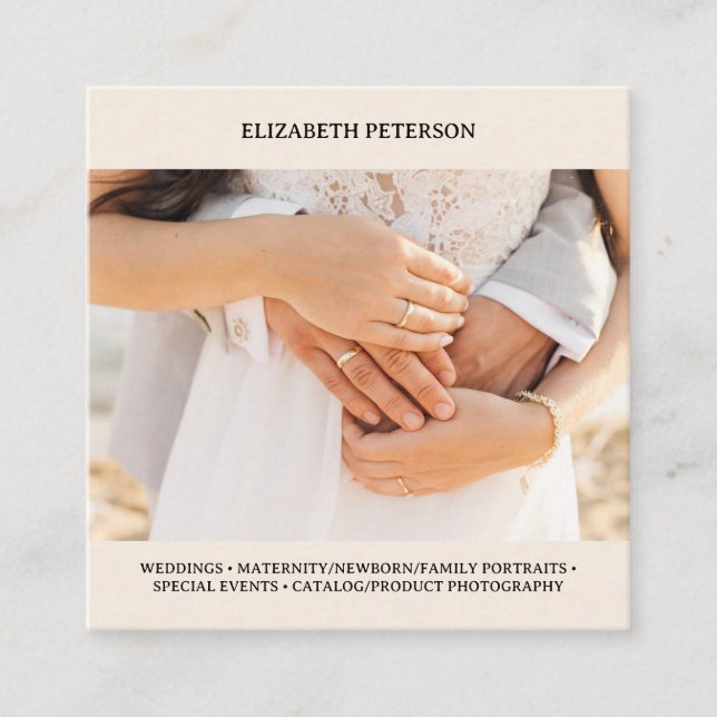 Cartão de visita com fundo fotográfico. (Frente)