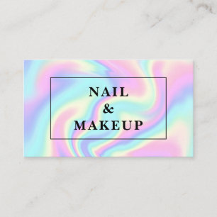 Cartão de visita com fundo holográfico.