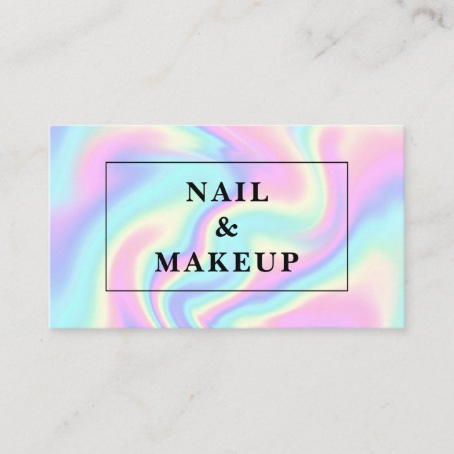 Cartão de visita com fundo holográfico. (Frente)