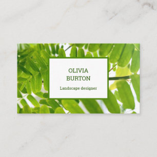 Cartão de visita com fundo natural.
