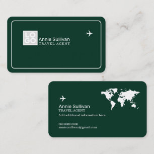 Cartão de Visita com Logotipo de Agência de Viagen