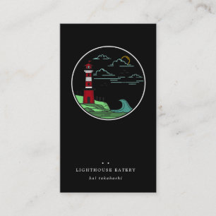 Cartão de visita com logotipo de farol náutico