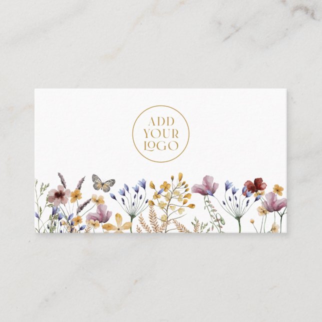 Cartão de Visita com Logotipo Floral (Frente)