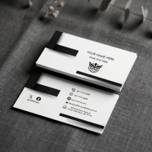 Cartão de Visita com Logotipo Preto e Branco Minim