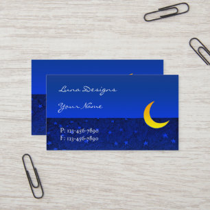 Cartão de Visita com Lua e Estrelas Gravadas