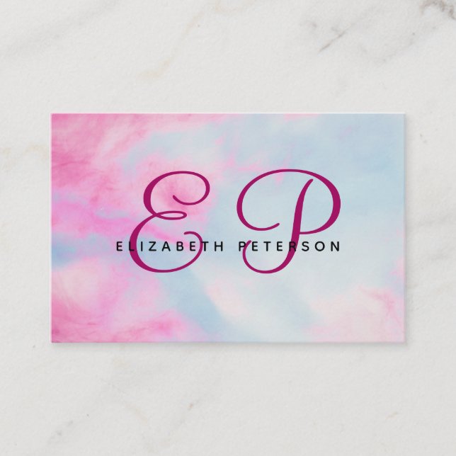 Cartão de visita com monograma em estilo simples. (Frente)