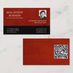 Cartão de Visita com QR Code de Corretor Marsala P
