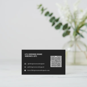Cartão de Visita com QR Code Moderno Minimalista