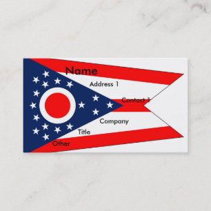 cartão de visita com Sinalizador de Ohio U.S.A.