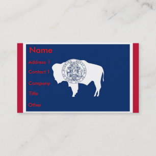 Cartão de visita com Sinalizador de Wyoming, EUA