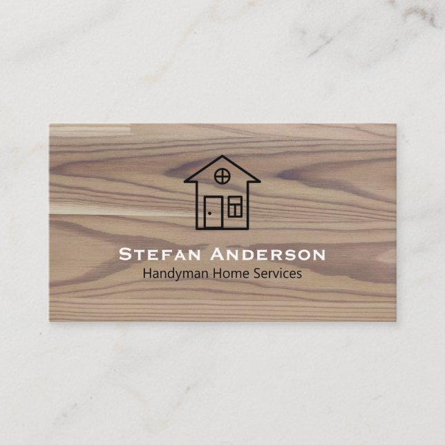 Cartão de visita com textura de madeira (Frente)