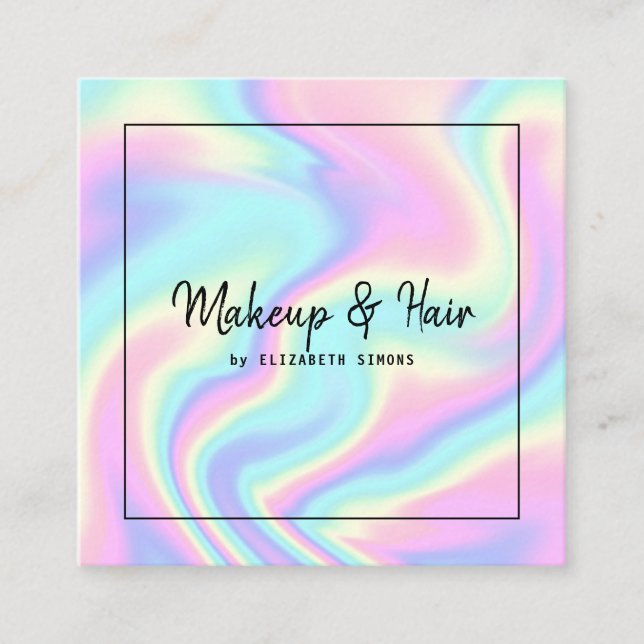 Cartão de visita com textura holográfica. (Frente)