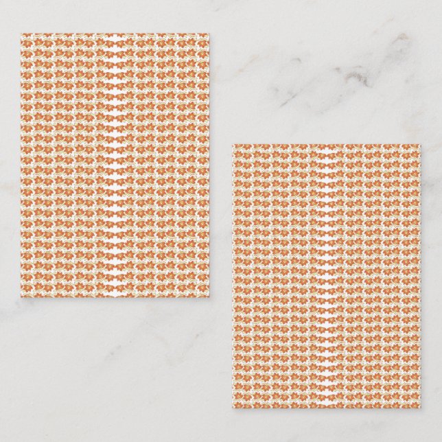 Cartão De Visita com um Padrão Branco Laranja em Fundo Branco (Frente/Verso)