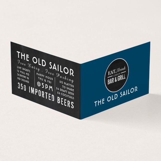 Cartão De Visita Coma, Beba O Bar E O Logotipo Grill, Pub/Brewery,  (Exterior)