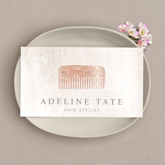 Cartão De Visita Comb de Sequência Dourada de Stylist para o Cabelo (Criador carregado)