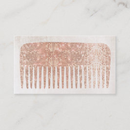 Cartão De Visita Comb de Sequências Douradas de Salão de Cabelo Ele