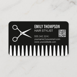 Cartão De Visita Comb   Stylist para o cabelo   Código QR