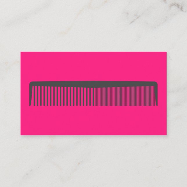 Cartão De Visita Comb | Stylist para o cabelo | Hot Pink (Frente)