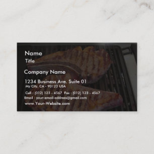 Cartão De Visita Comensal da comida dos bifes do churrasco