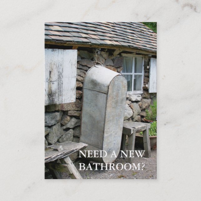 CARTÃO DE VISITA COMÉRCIO. NOVOS BANHEIROS. (Frente)