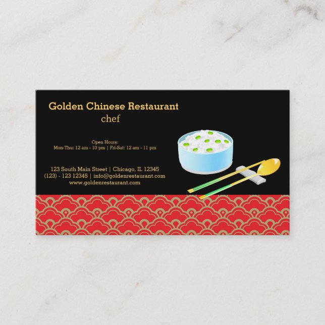 Cartão De Visita Comida chinesa (Frente)