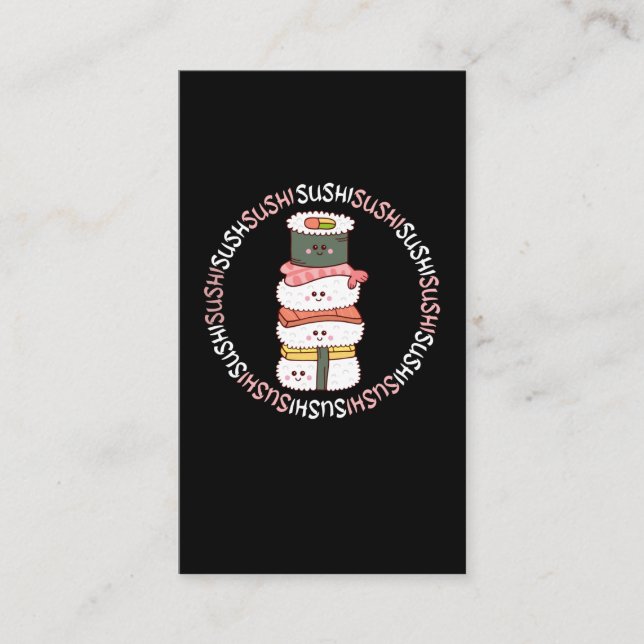 Cartão De Visita Comida japonesa de animação engraçada de Kawaii Su (Frente)