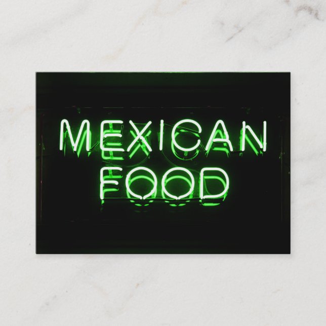 Cartão De Visita Comida MEXICAN - Sinal verde neon (Frente)