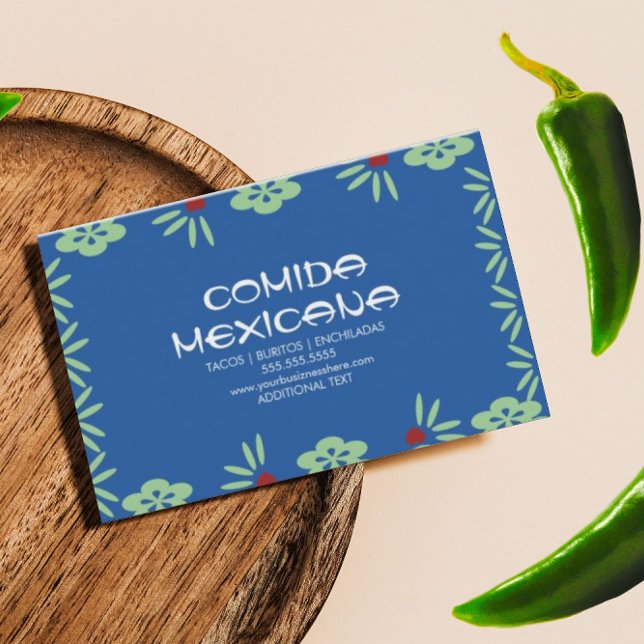 Cartão De Visita Comida Mexicana Comida Truck Papel Picado (Criador carregado)